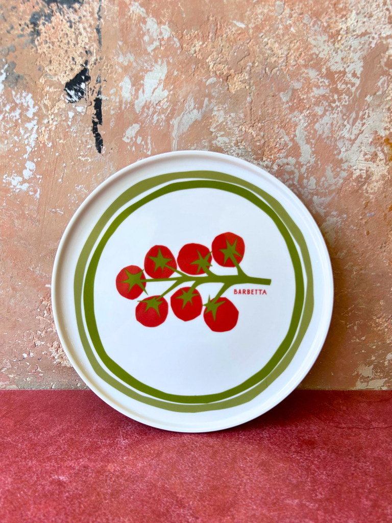 Barbetta x round house serving plate pomodoro